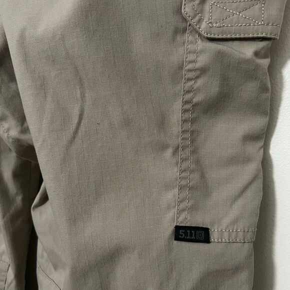 5.11 Tactical Cargo Pants Ripstop 42x30 Utility Khaki Durable Outdoor Workwear - Picture 6 of 6